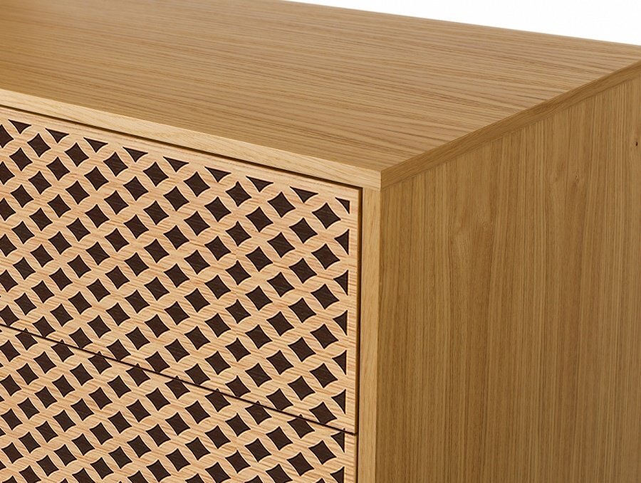 Morana Camden Bedroom Chest Diamond Print Oak