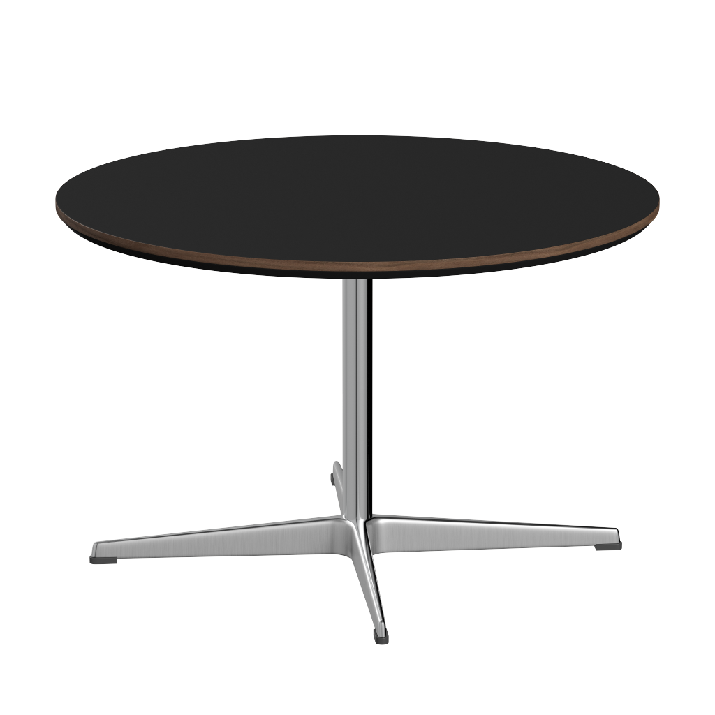 Fritz Hansen A222 Tischserie Säulenfuss - Satin Polierter Aluminium - Schwarz (720)