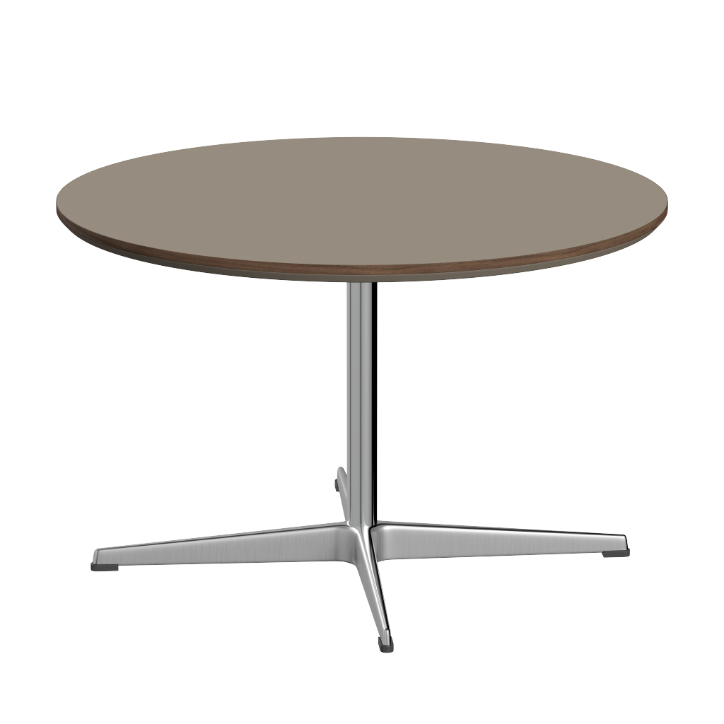 Fritz Hansen A222 Tischserie Säulenfuss - Satin Polierter Aluminium - Brown Ottawa (717)