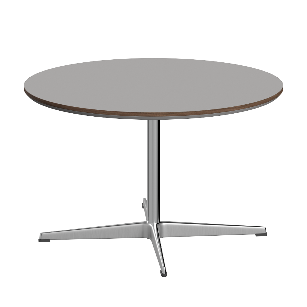 Fritz Hansen A222 Tischserie Säulenfuss - Satin Polierter Aluminium - Grey Efeso (725)