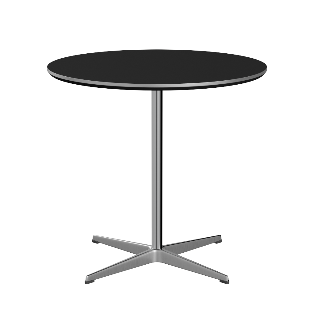 Fritz Hansen A622 Tischserie Säulenfuss -Satin Polierter Aluminium -Schwarz (720)