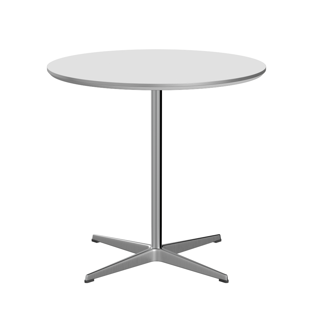 Fritz Hansen A622 Tischserie Säulenfuss -Satin Polierter Aluminium -Weiß (032)