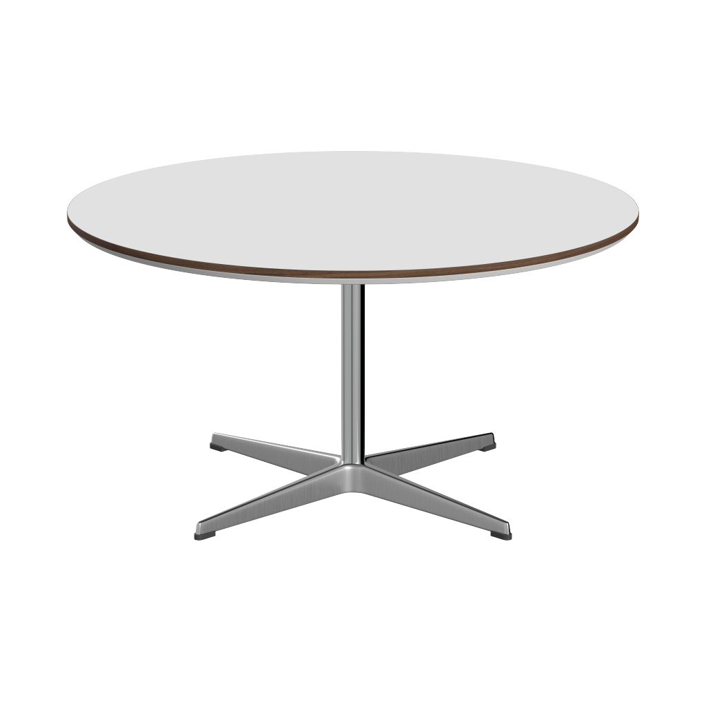 Fritz Hansen A223 Tischserie Säulenfuss - Satin Polierter Aluminium -Weiß (032)