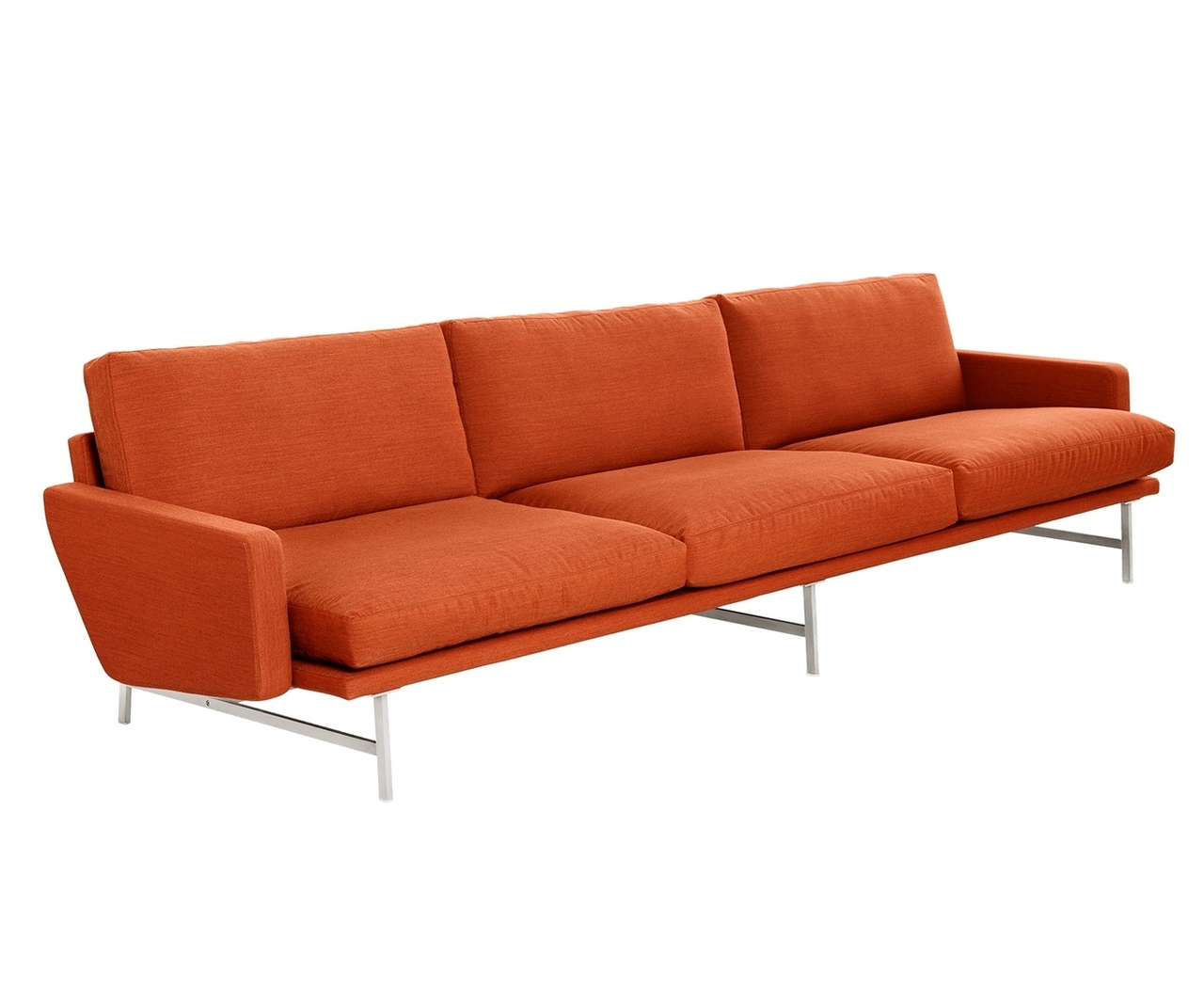 Fritz Hansen Lissoni Sofa™ PL113 - 3-sitzer Sofa - Stoff, Remix 443, orange
