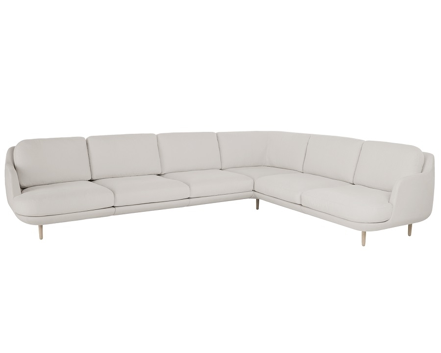 Fritz Hansen Lune™ JH610 - 6-sitzer Ecksofa - Linara 2494/340, Grey mist