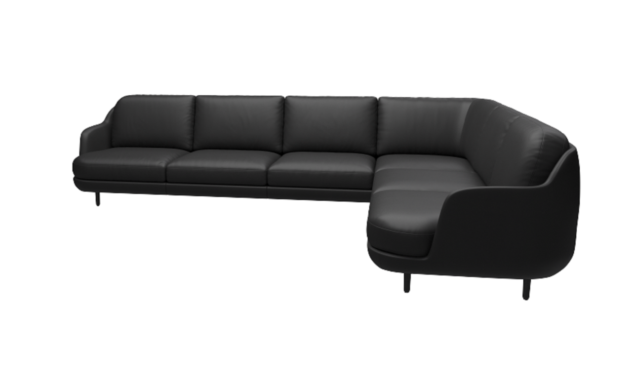 Fritz Hansen Lune™ JH610 - 6-sitzer Ecksofa - Soft-Black