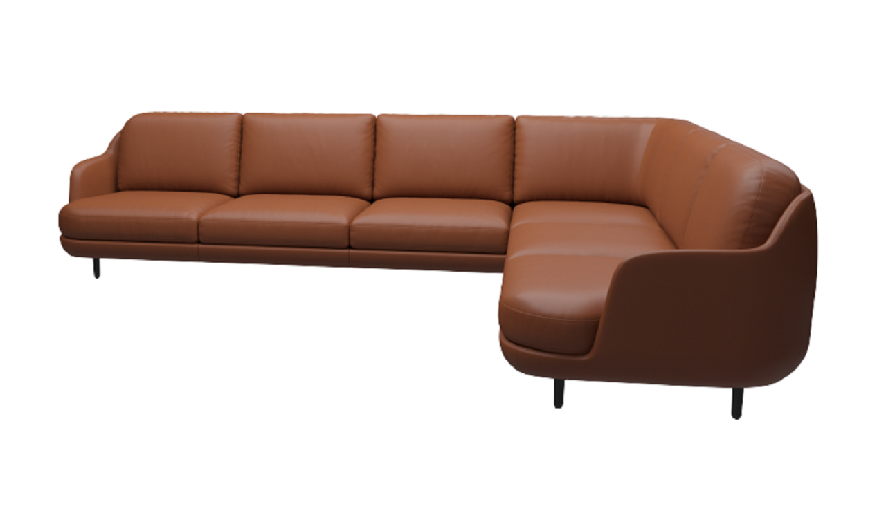 Fritz Hansen Lune™ JH610 - 6-sitzer Ecksofa - Soft-Cognac