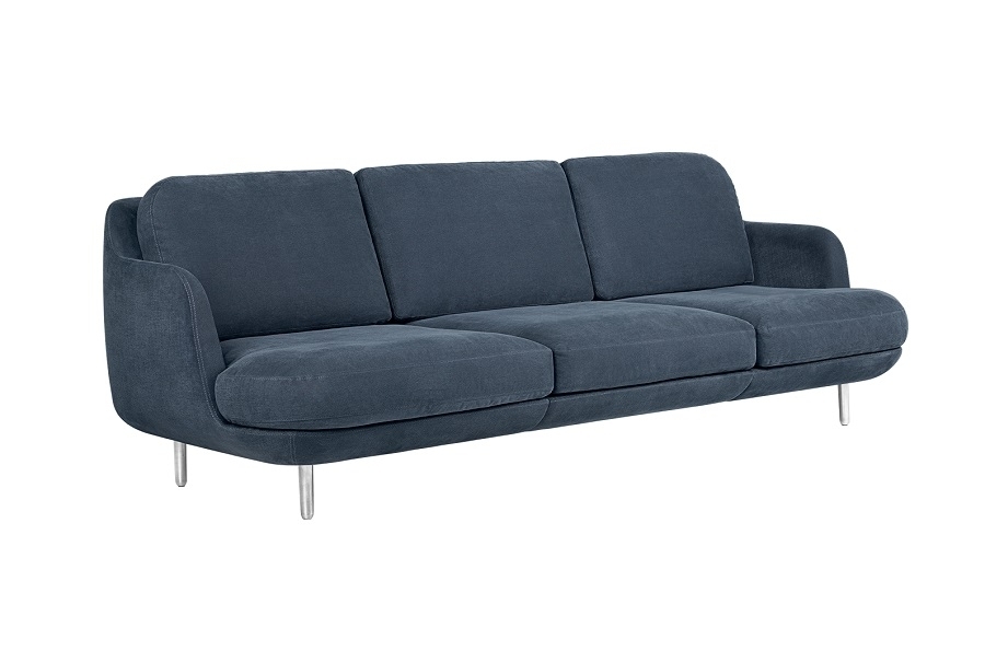 Fritz Hansen Lune™ JH300 - 3-sitzer Sofa - Stoff Linara 2494/198, Blueberry
