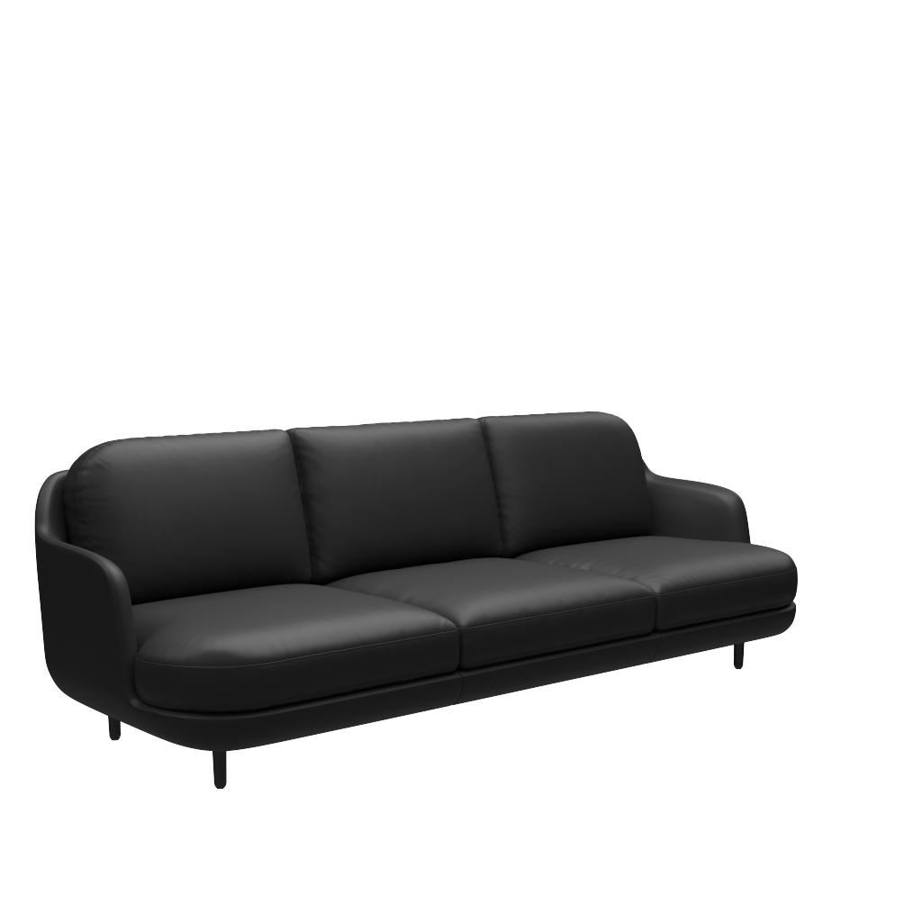 Fritz Hansen Lune™ JH300 - 3-sitzer Sofa - Soft Black