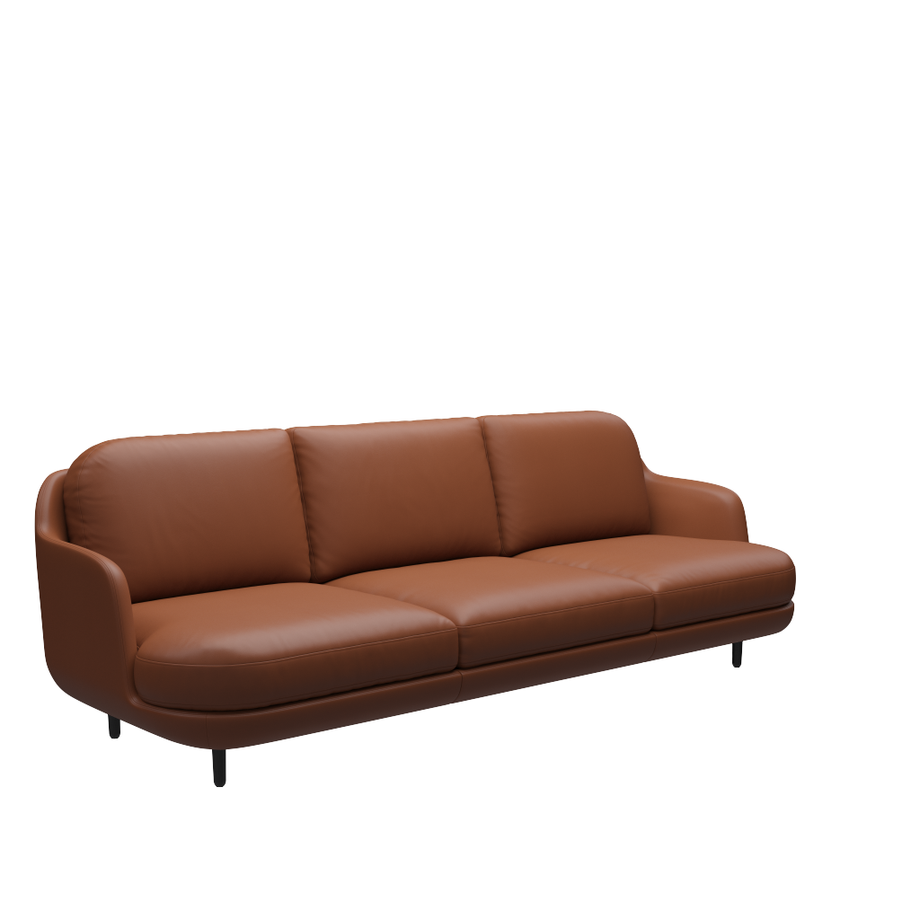 Fritz Hansen Lune™ JH300 - 3-sitzer Sofa - Soft Cognac