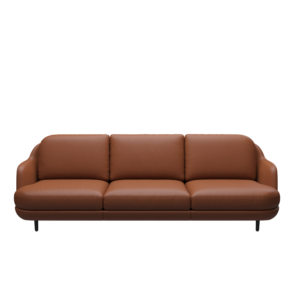 Fritz Hansen Lune™ JH300 - 3-sitzer Sofa - Soft Cognac
