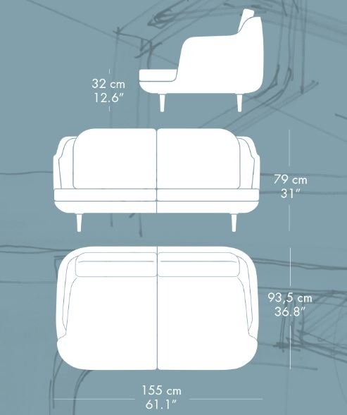 Fritz Hansen Lune™ JH200 -  2-sitzer Sofa