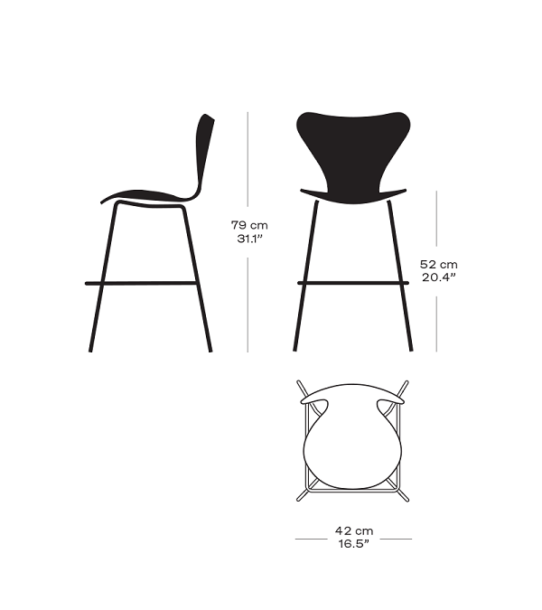 Fritz Hansen Series 7™ Junior 3177 Schwarz
