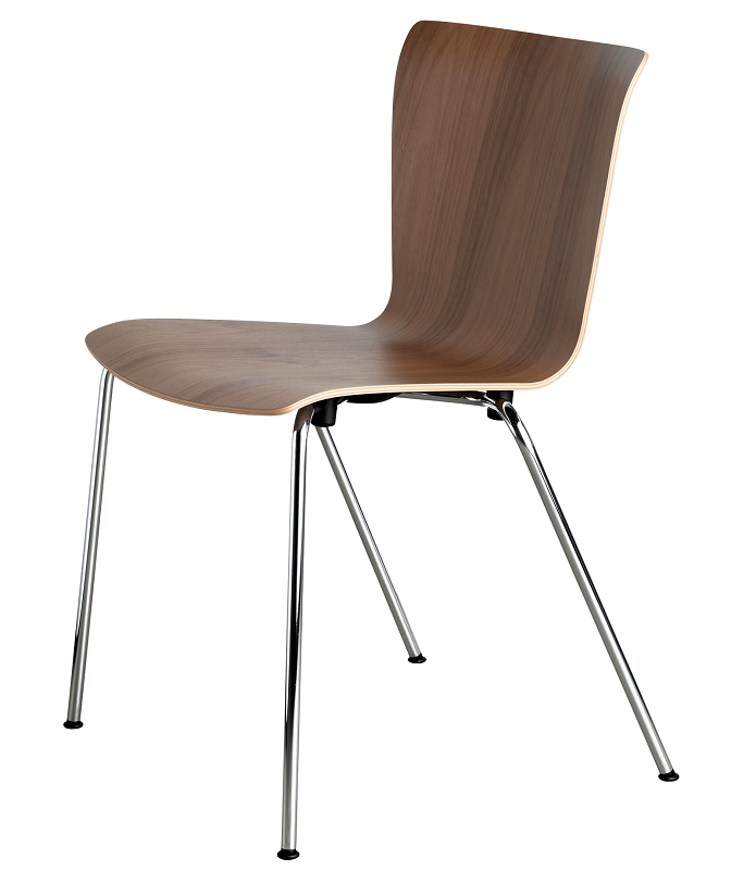 Fritz Hansen Vico Duo VM110 Veneer - veneer walnut verchromter stahl