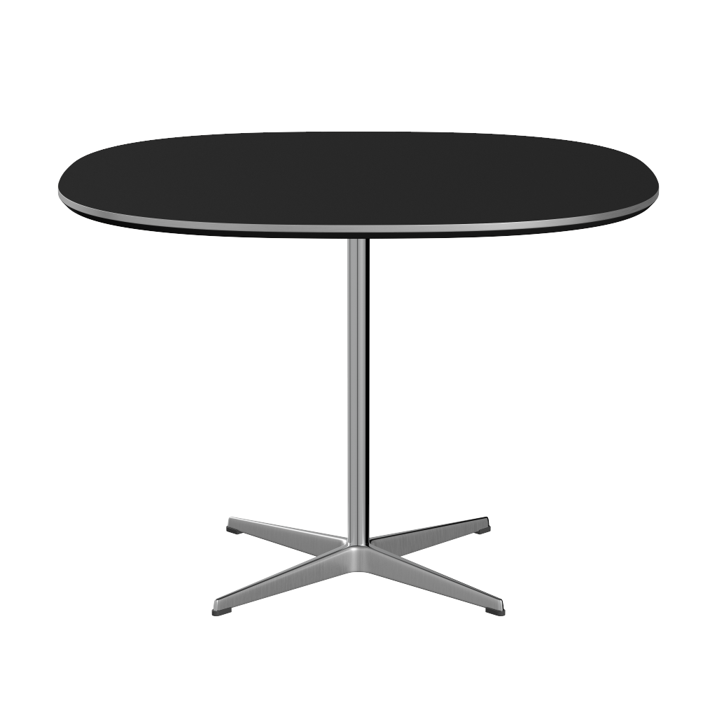 Fritz Hansen A603 Super-zirkularer Tisch -Satin Polierter Aluminium -Schwarz (720)