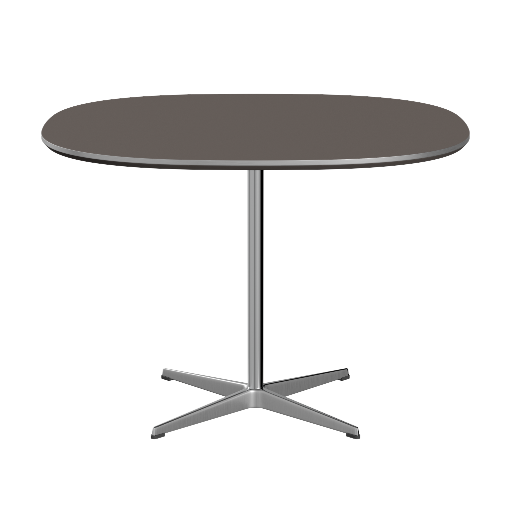 Fritz Hansen A603 Super-zirkularer Tisch -Satin Polierter Aluminium -Grau (718)