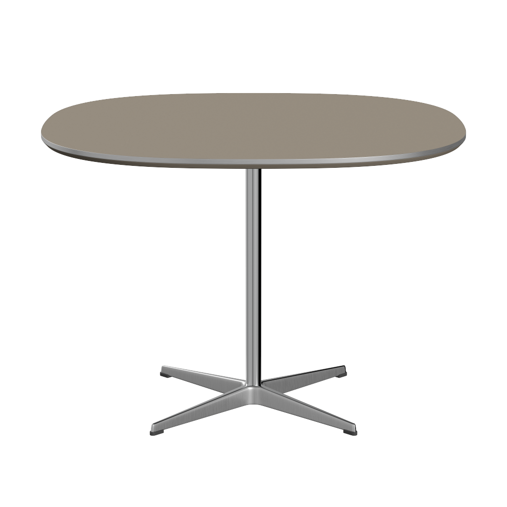 Fritz Hansen A603 Super-zirkularer Tisch -Satin Polierter Aluminium -Brown Ottawa (717)