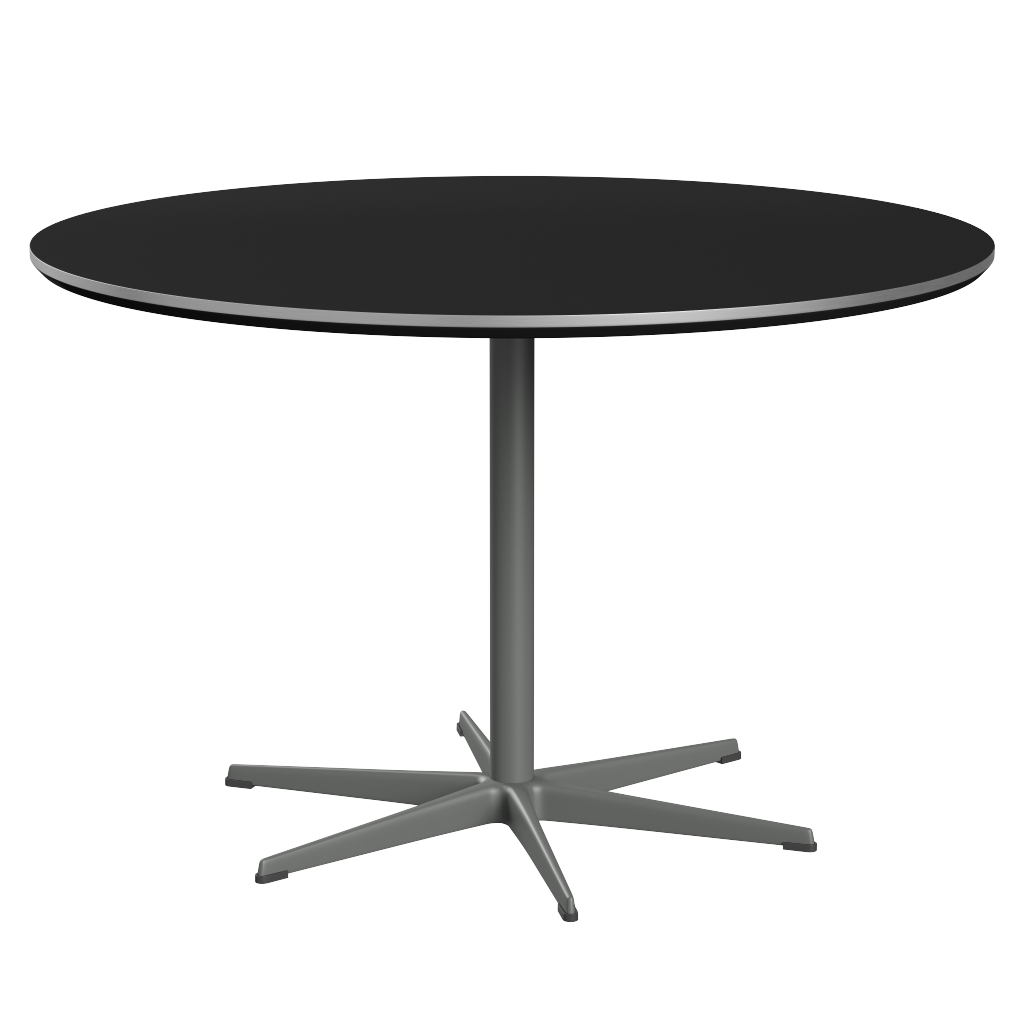 Fritz Hansen Zirkular A825 Zirkular Tisch Satinpoliertes Aluminium - Silver Grey & Black