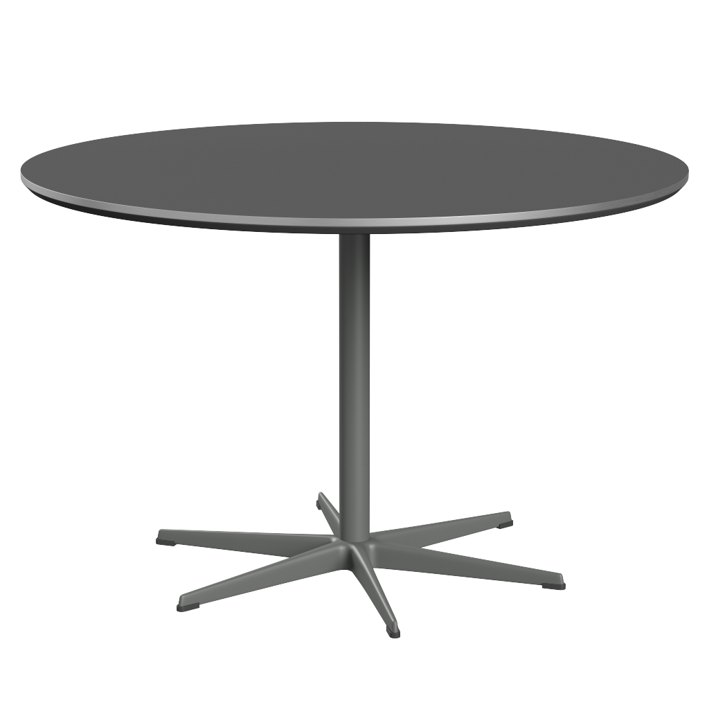 Fritz Hansen Zirkular A825 Zirkular Tisch Satinpoliertes Aluminium - Silver Grey & Brown Bromo