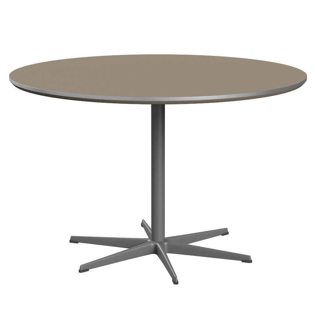 Fritz Hansen Zirkular A825 Zirkular Tisch Satinpoliertes Aluminium - Silver Grey & Brown Ottawa