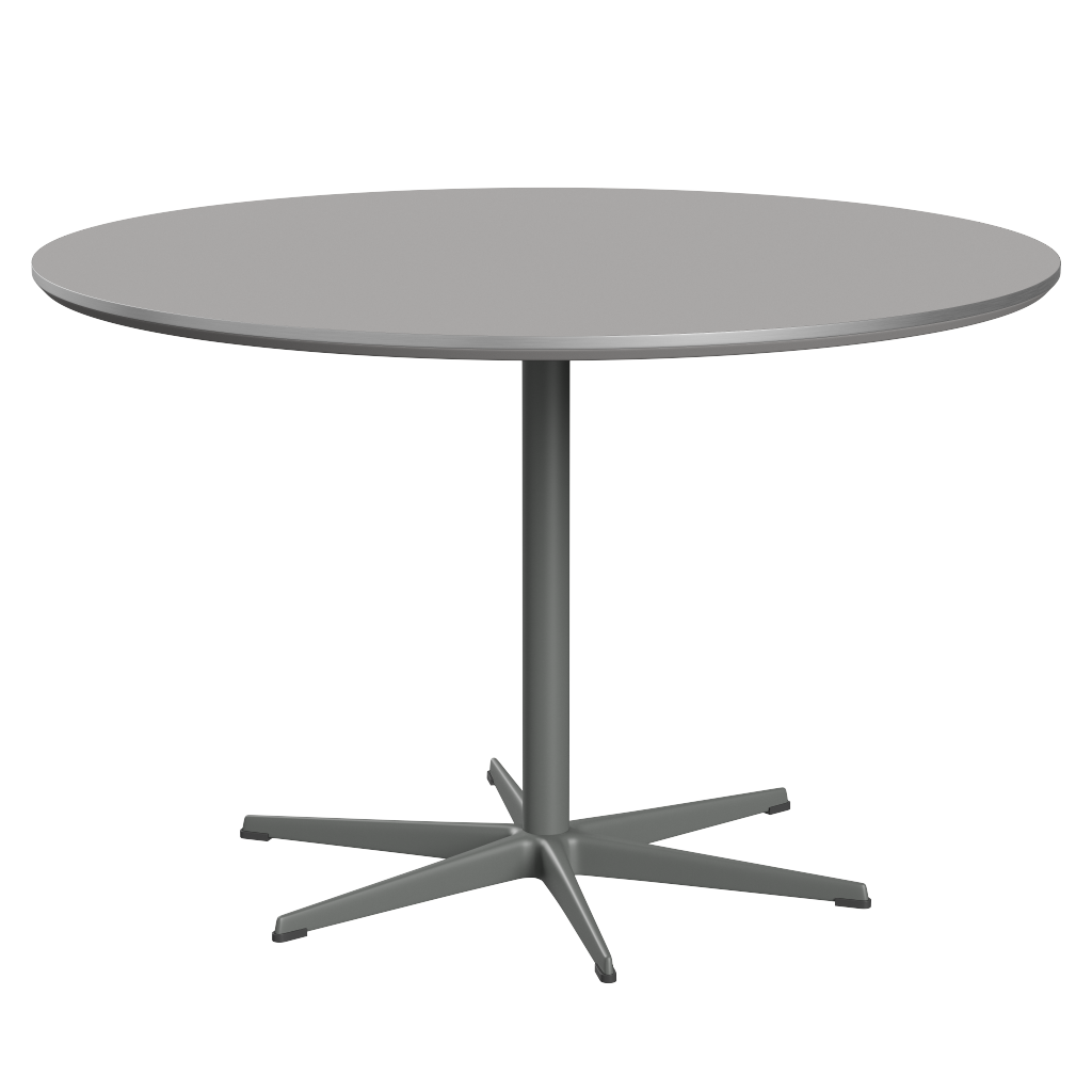 Fritz Hansen Zirkular A825 Zirkular Tisch Satinpoliertes Aluminium - Silver Grey & Grey Efeso