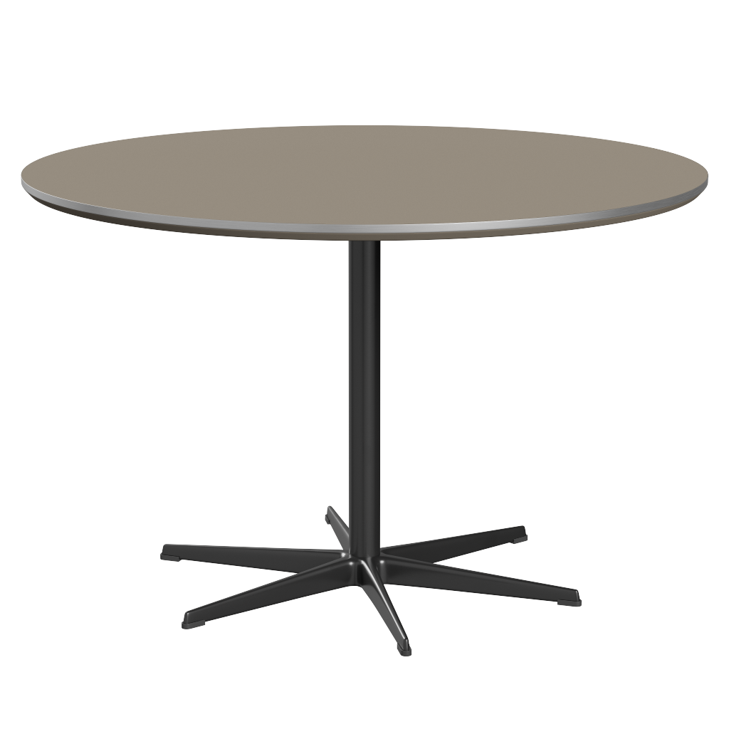 Fritz Hansen Zirkular A825 Zirkular Tisch Satinpoliertes Aluminium - Black & Brown Ottawa