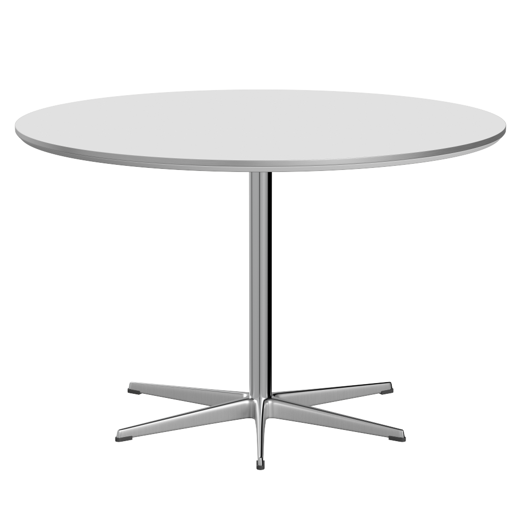 Fritz Hansen Zirkular A825 Zirkular Tisch Satinpoliertes Aluminium - Satin Polierter Aluminium & White