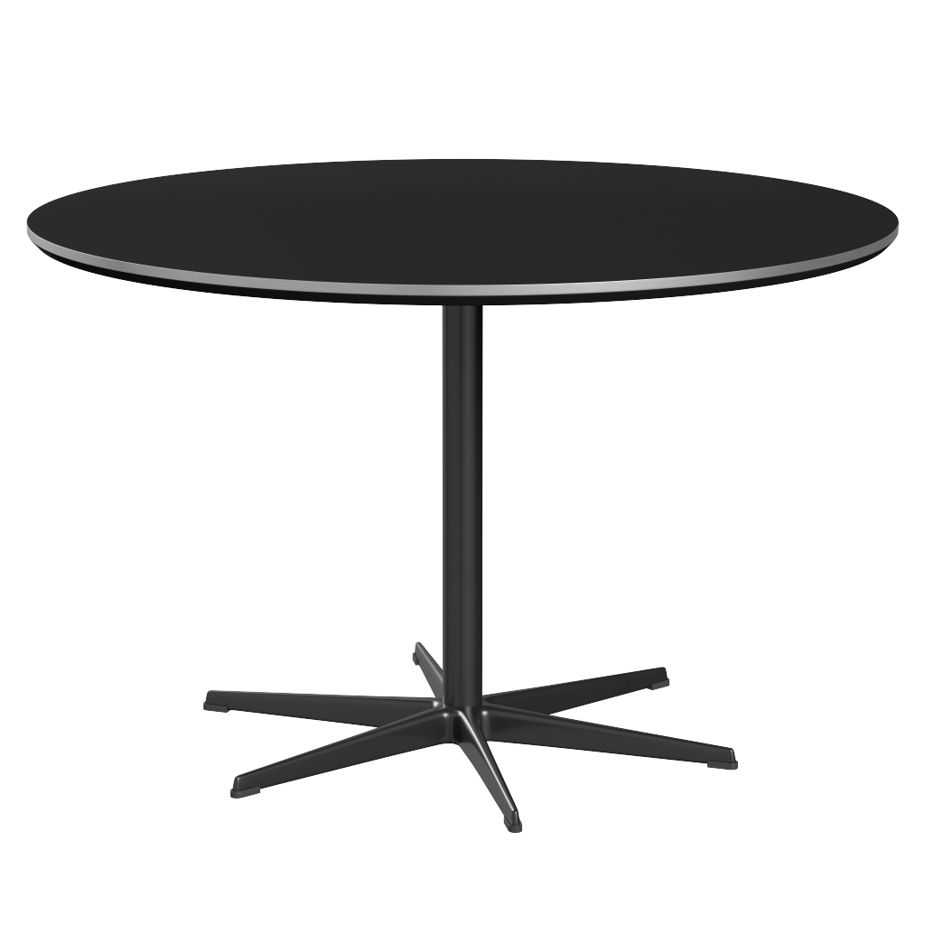 Fritz Hansen Zirkular A826 Zirkular Tisch Satinpoliertes Aluminium- Black & Black