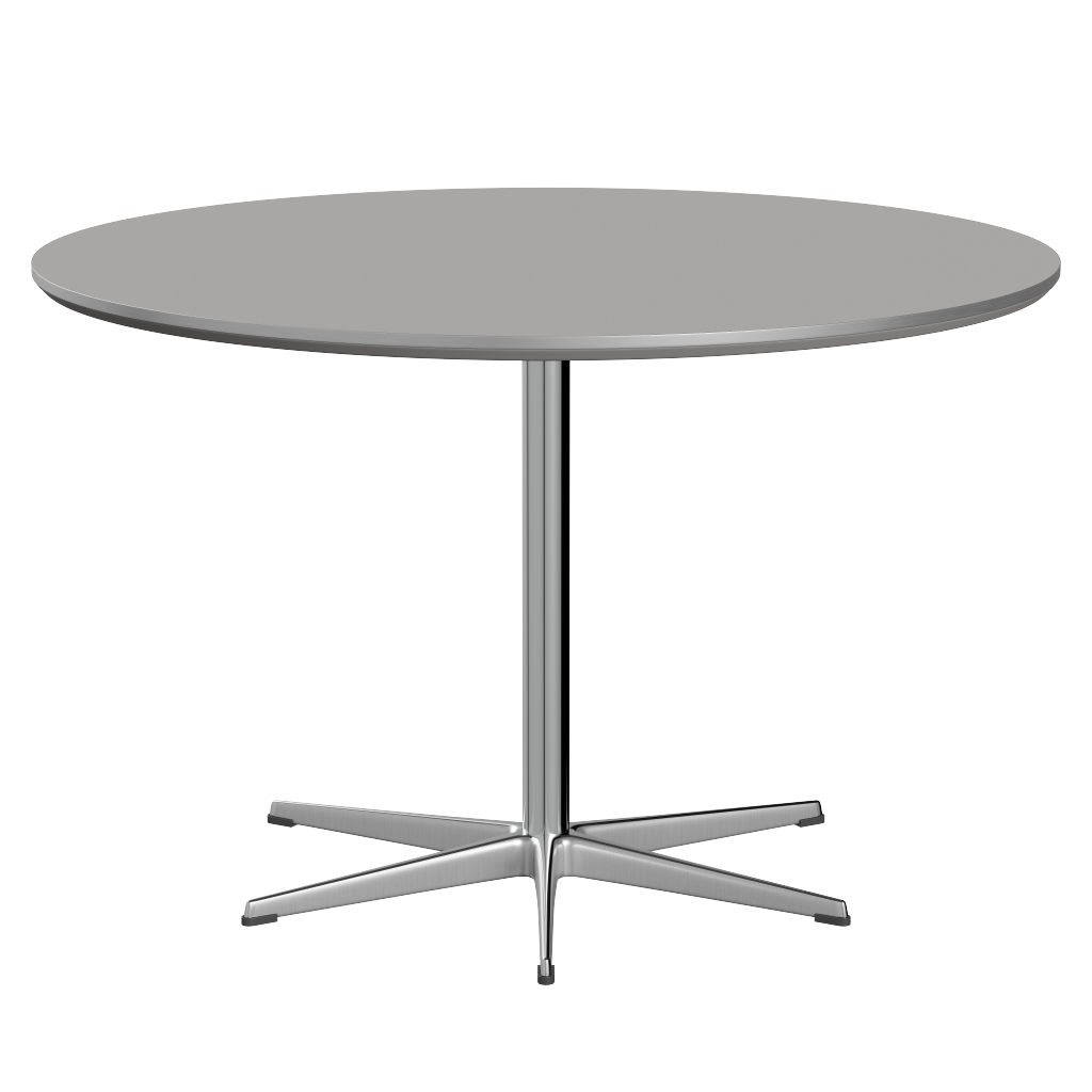 Fritz Hansen Zirkular A826 Zirkular Tisch Satinpoliertes Aluminium- Satin Polierter Aluminium & Grey Efeso