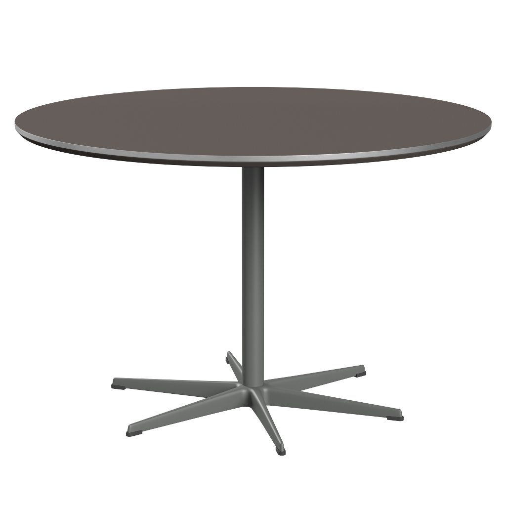 Fritz Hansen Zirkular A826 Zirkular Tisch Satinpoliertes Aluminium- Silver Grey & Grey Bromo