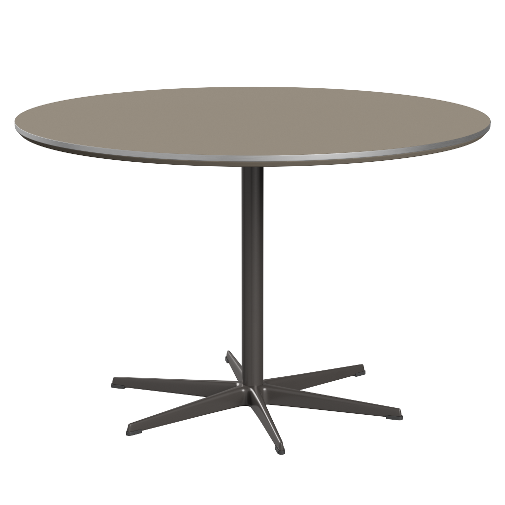 Fritz Hansen Zirkular A826 Zirkular Tisch Satinpoliertes Aluminium- Warm Graphite & Brown Ottawa