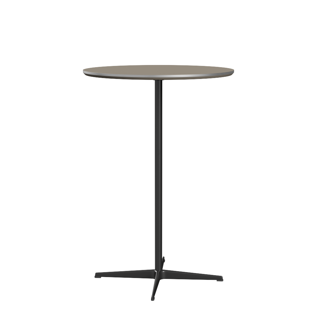 Fritz Hansen Bartisch A922 Ø 75 Cm Satinpoliertes Aluminium - Black - Walnuss