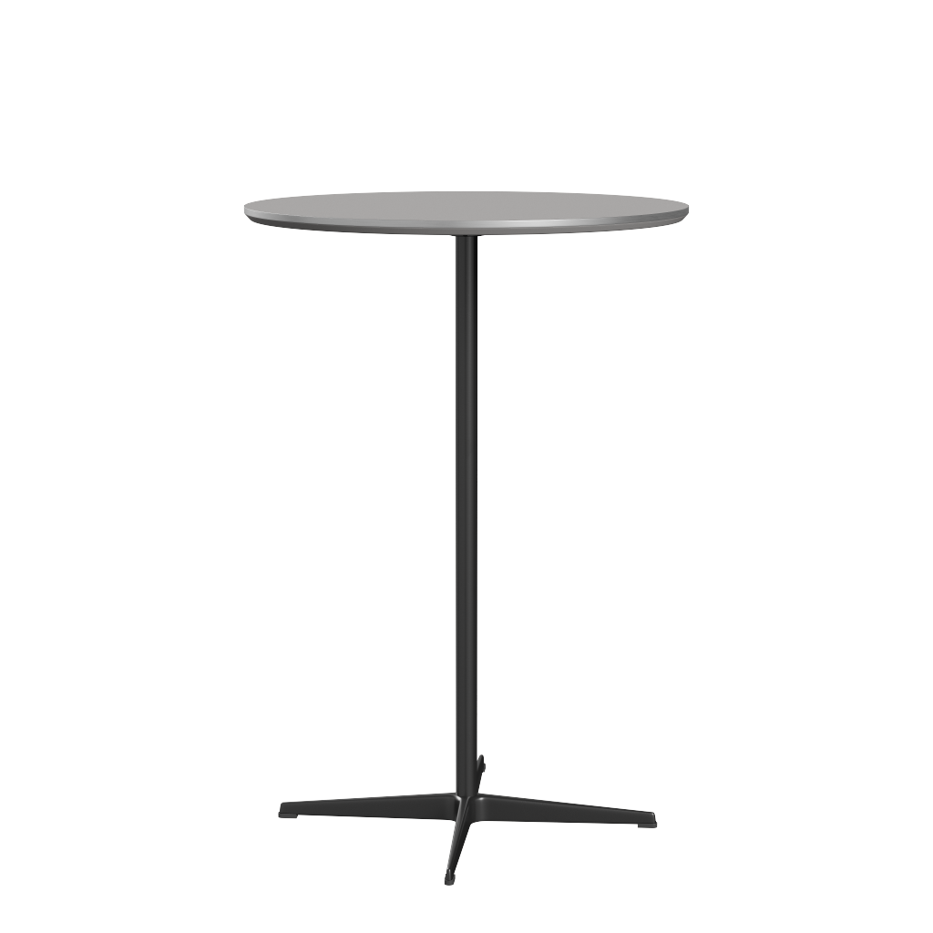 Fritz Hansen Bartisch A922 Ø 75 Cm Satinpoliertes Aluminium - Black - Grey Efeso (725)
