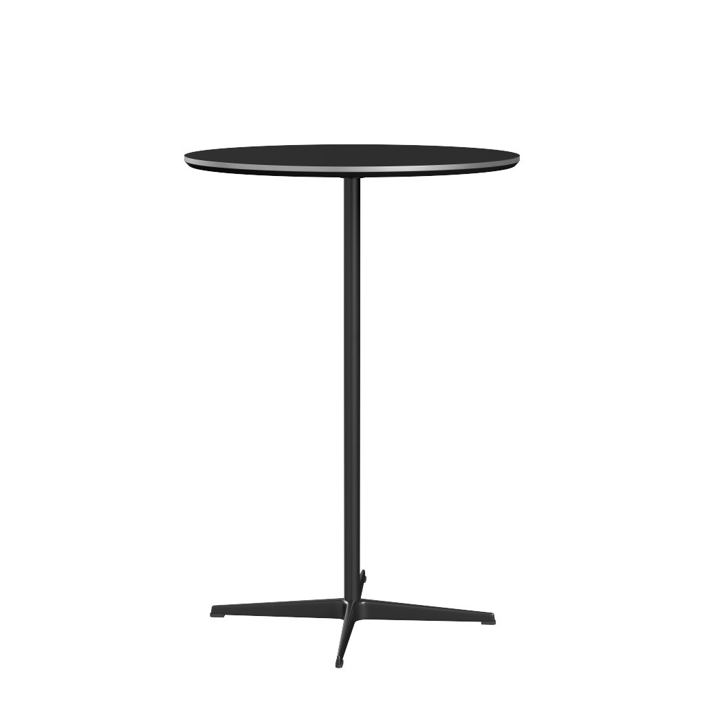 Fritz Hansen Bartisch A922 Ø 75 Cm Satinpoliertes Aluminium - Black - Schwarz (720)