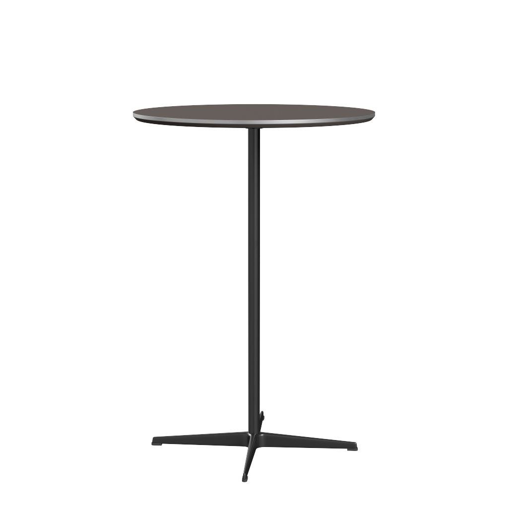 Fritz Hansen Bartisch A922 Ø 75 Cm Satinpoliertes Aluminium - Black - Grau (718)