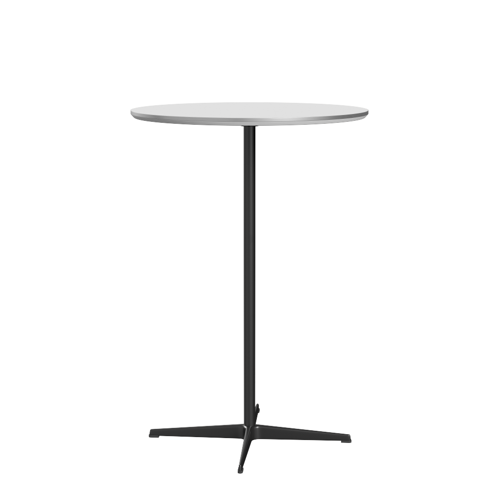 Fritz Hansen Bartisch A922 Ø 75 Cm Satinpoliertes Aluminium - Black - Weiß (032)
