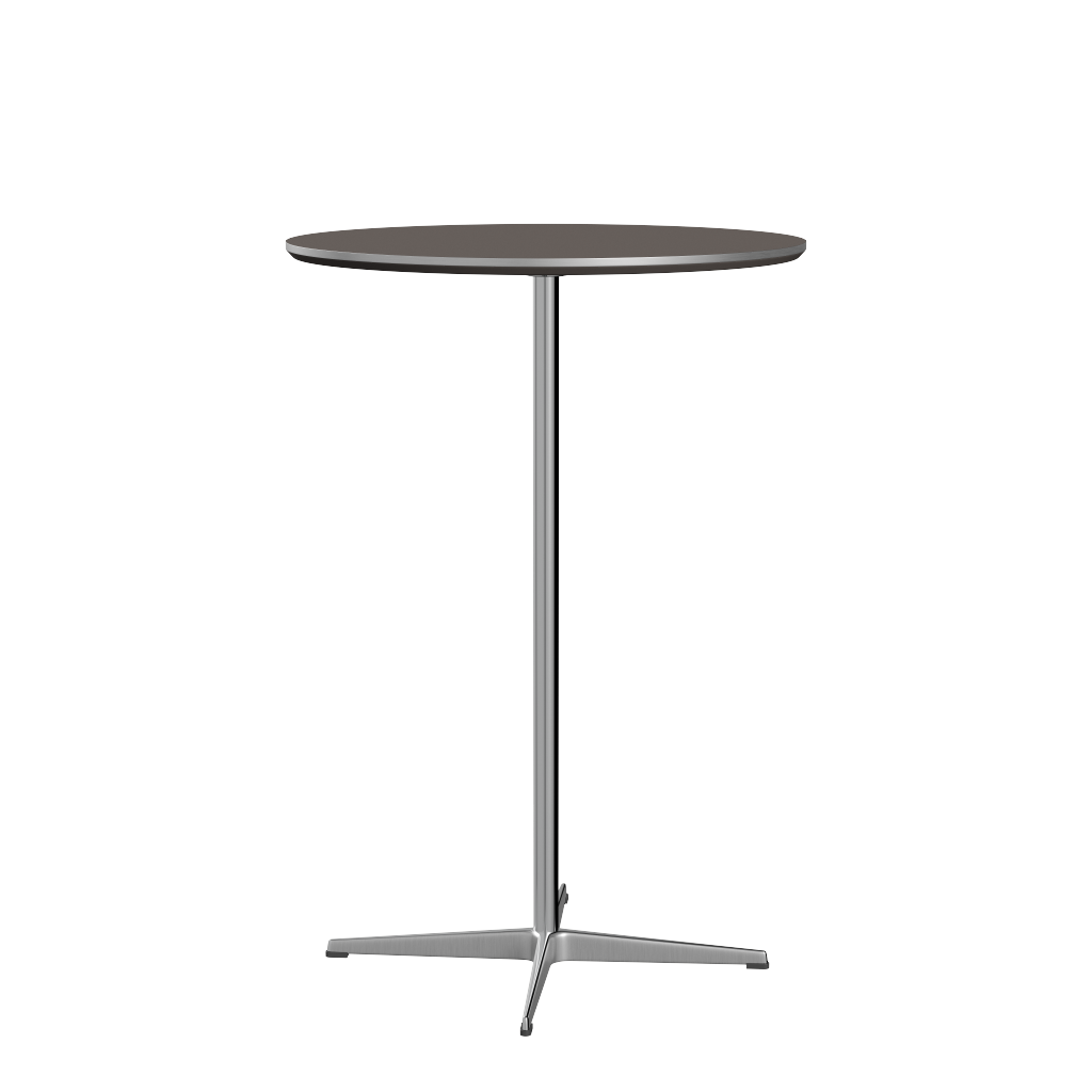 Fritz Hansen Bartisch A922 Ø 75 Cm Satinpoliertes Aluminium - Satin Polierter Aluminium- Grau (718)