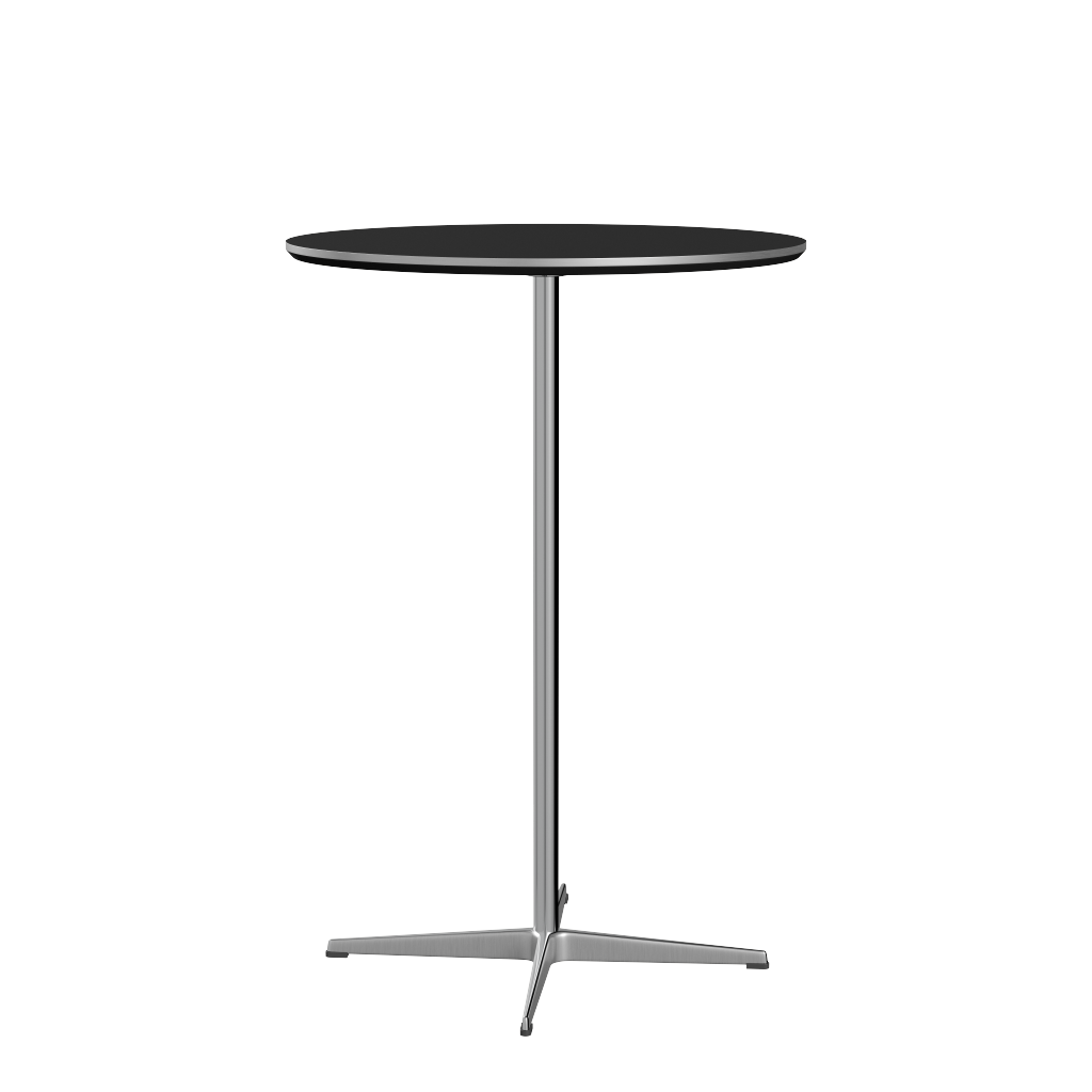 Fritz Hansen Bartisch A922 Ø 75 Cm Satinpoliertes Aluminium - Satin Polierter Aluminium- Schwarz (720)