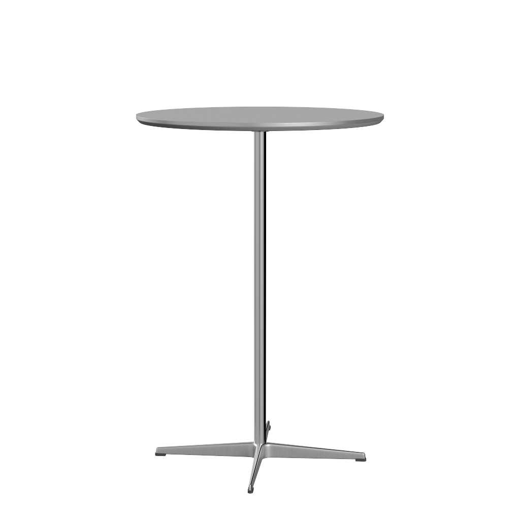Fritz Hansen Bartisch A922 Ø 75 Cm Satinpoliertes Aluminium - Satin Polierter Aluminium- Grey Efeso (725)