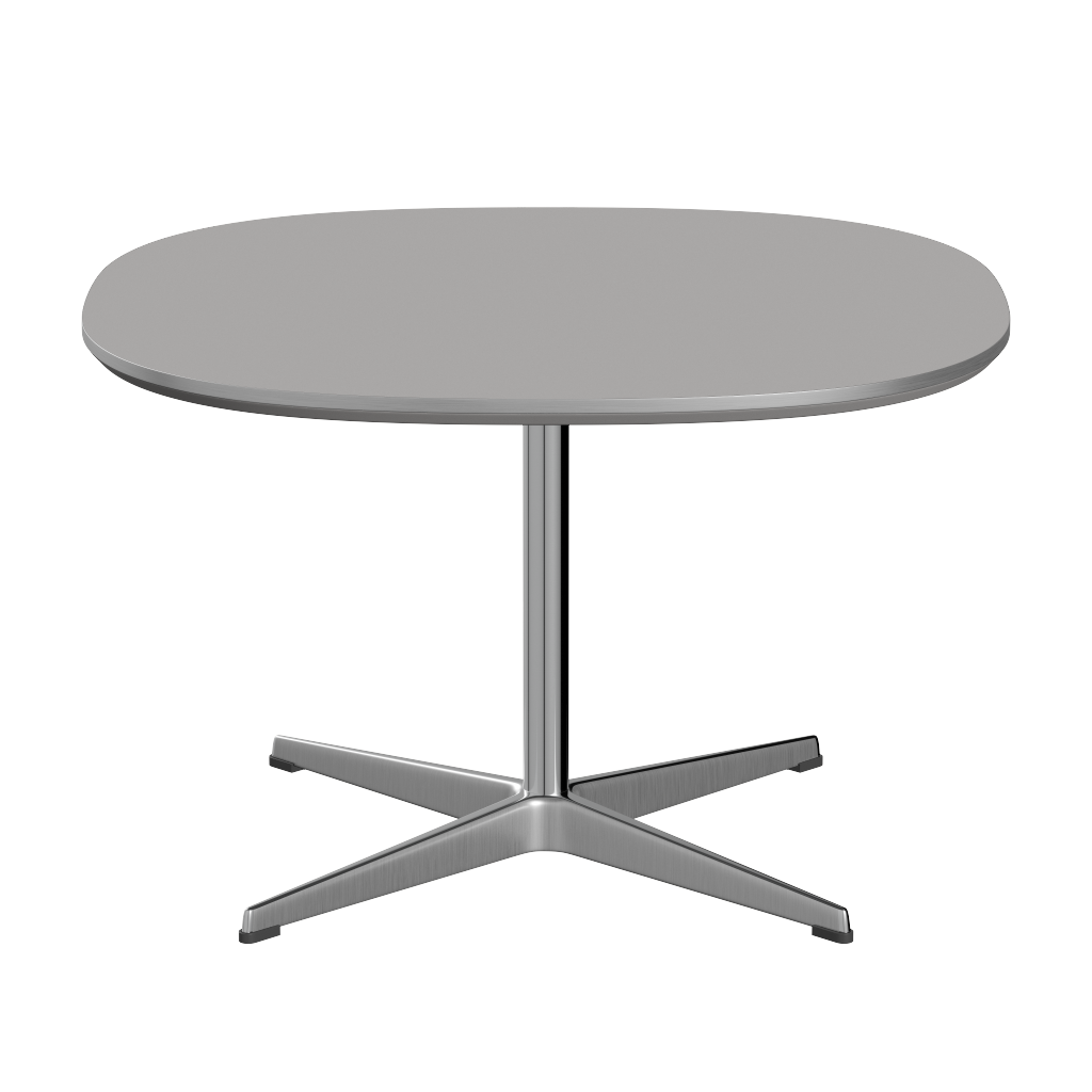 Fritz Hansen Couchtisch A202 Superzirkular 75X75 Cm -Satin Polierter Aluminium -Grey Efeso (725)