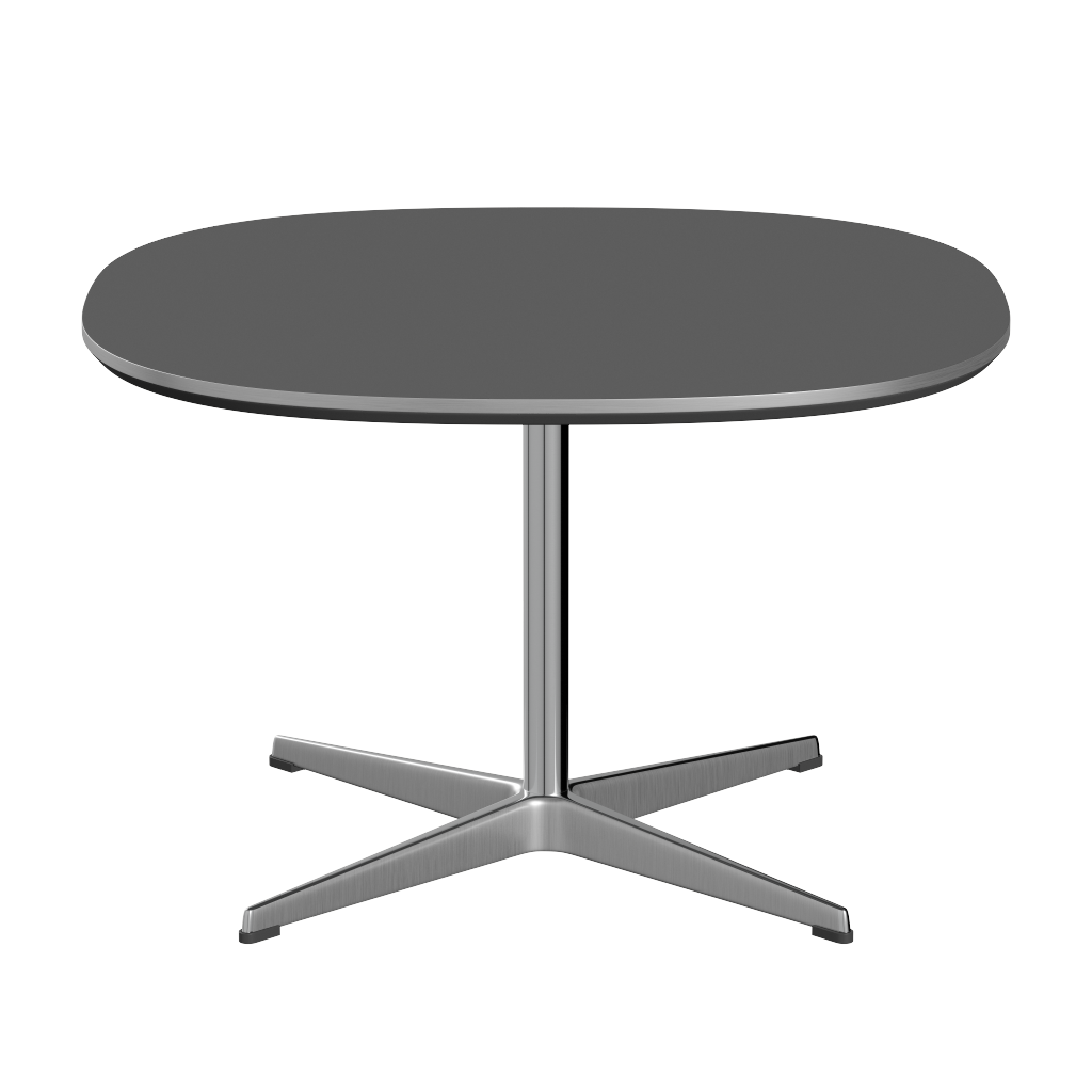 Fritz Hansen Couchtisch A202 Superzirkular 75X75 Cm -Satin Polierter Aluminium -Grey Bromo (724)