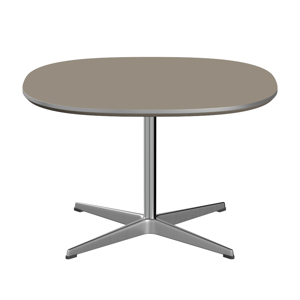 Fritz Hansen Couchtisch A202 Superzirkular 75X75 Cm -Satin Polierter Aluminium -Brown Ottawa (717)