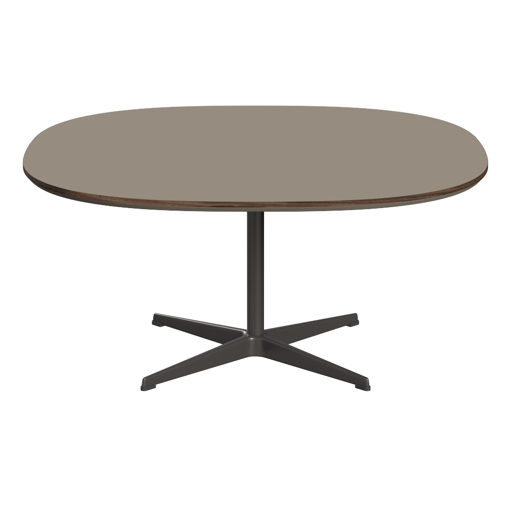 Fritz Hansen Couchtisch A203 Superzirkular 100X100 Cm - Warm Graphite (180)-Brown Ottawa (717)