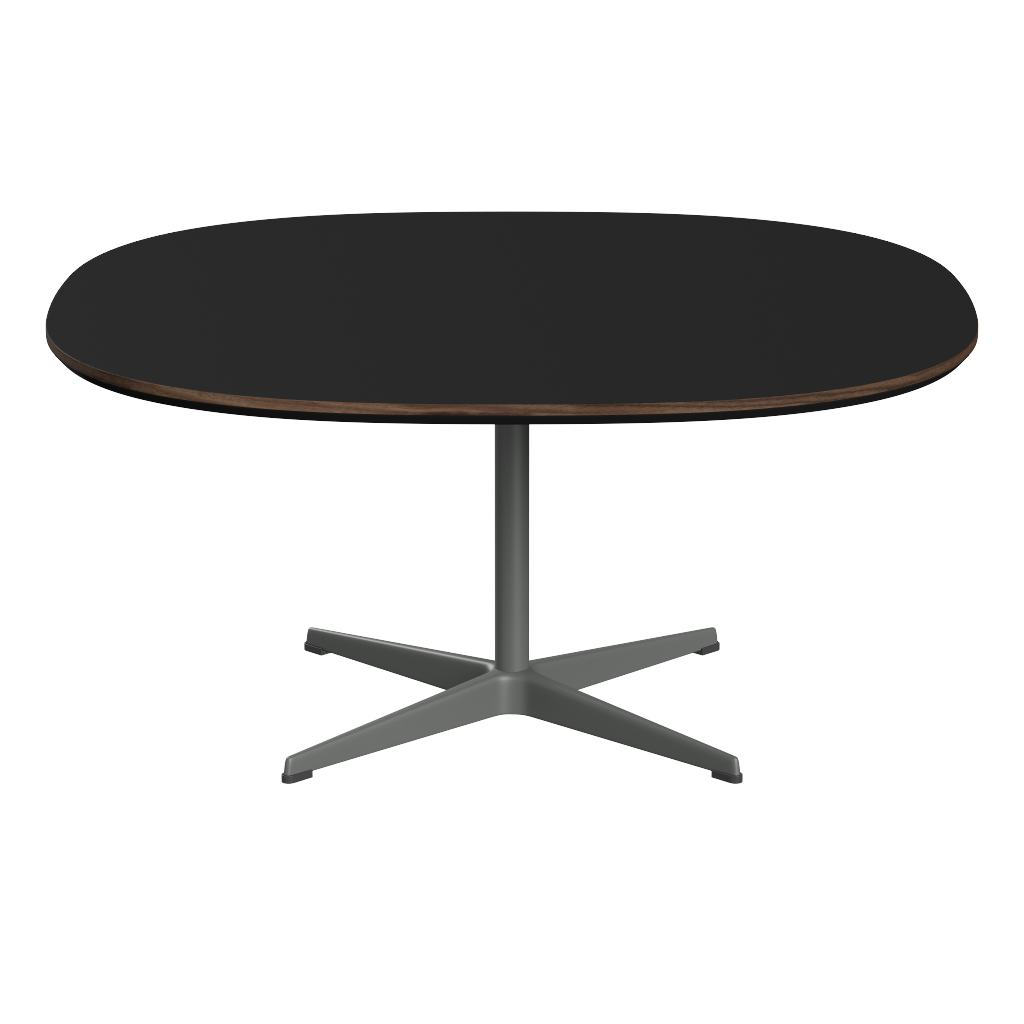 Fritz Hansen Couchtisch A203 Superzirkular 100X100 Cm -Silver Grey (170)-Schwarz (720)