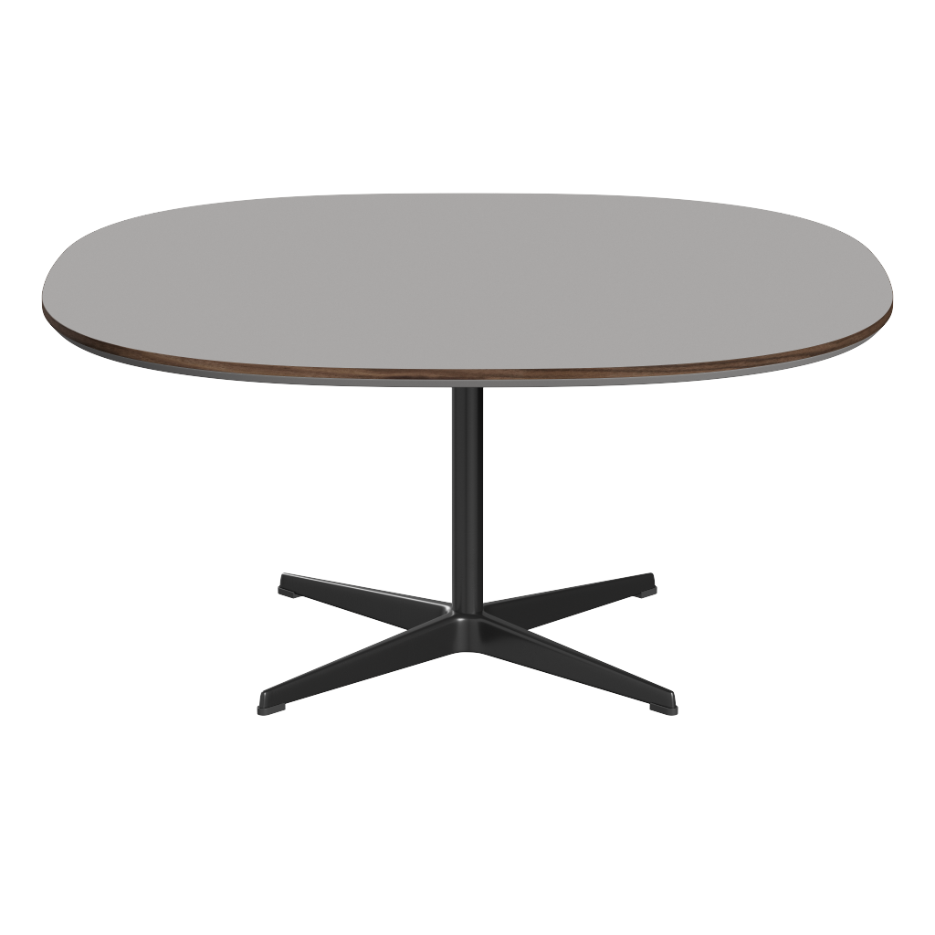 Fritz Hansen Couchtisch A203 Superzirkular 100X100 Cm - Black (190)-Grey Efeso (725)