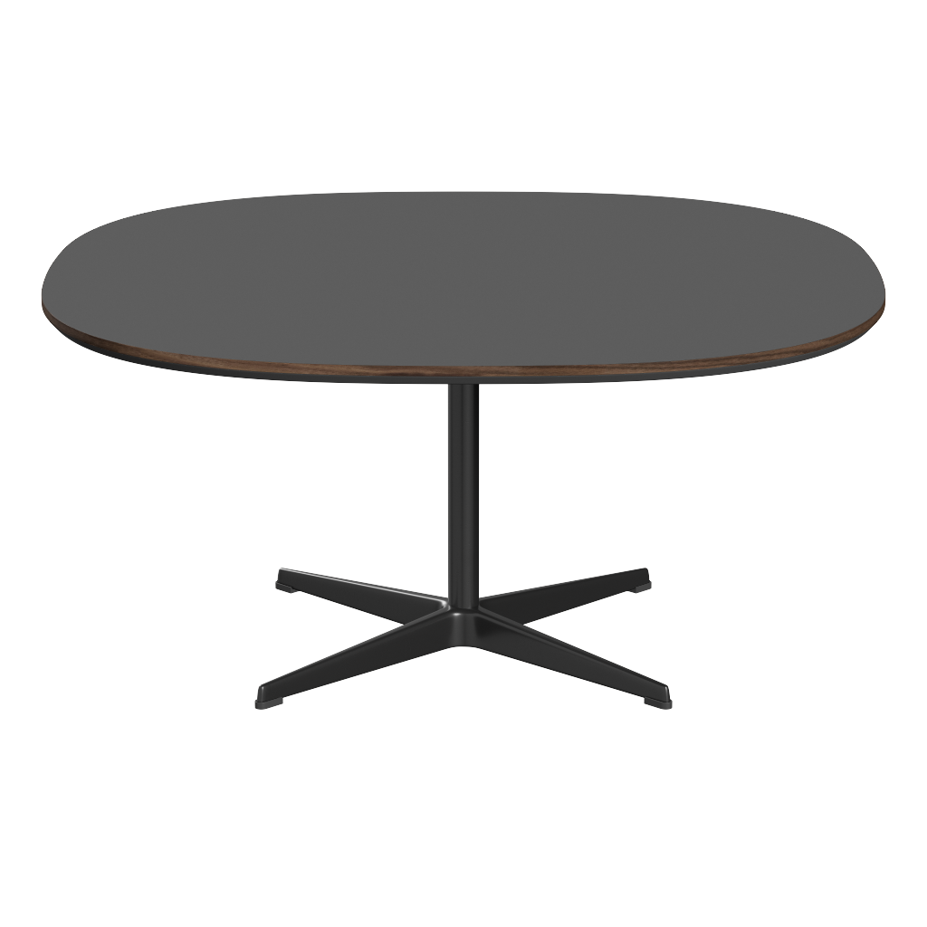 Fritz Hansen Couchtisch A203 Superzirkular 100X100 Cm - Black (190)-Grey Bromo (724)