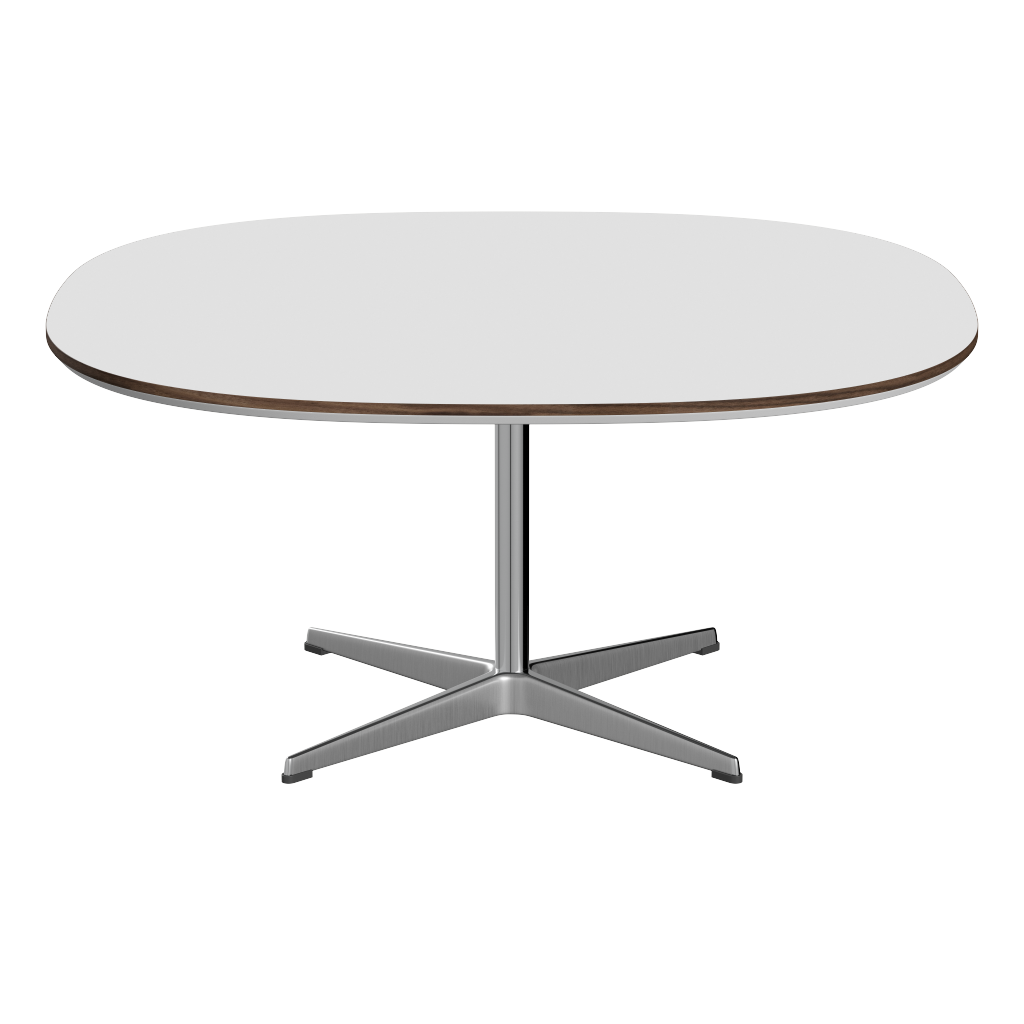 Fritz Hansen Couchtisch A203 Superzirkular 100X100 Cm -  Satin Polierter Aluminium-Weiß (032)