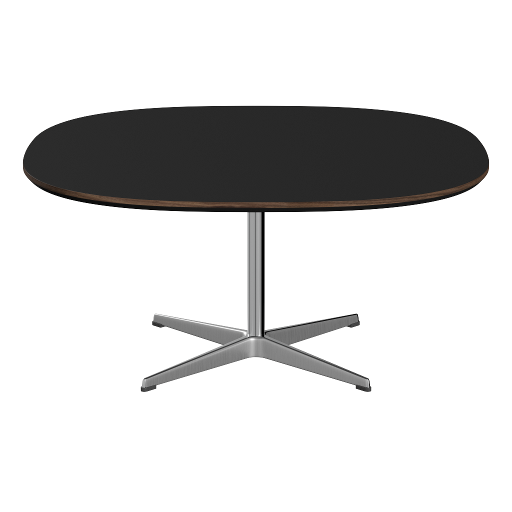 Fritz Hansen Couchtisch A203 Superzirkular 100X100 Cm -  Satin Polierter Aluminium-Schwarz (720)