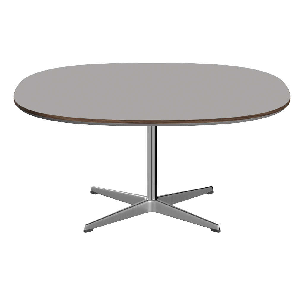 Fritz Hansen Couchtisch A203 Superzirkular 100X100 Cm - Satin Polierter Aluminium-Grey Efeso (725)