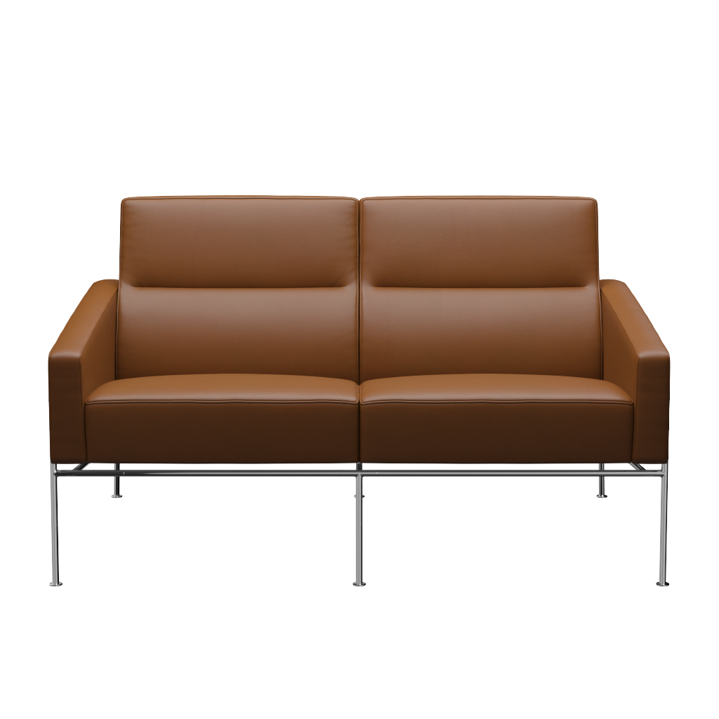 Fritz Hansen Serie 3300 3302, 2-Sitzer-Aura-Walnuss